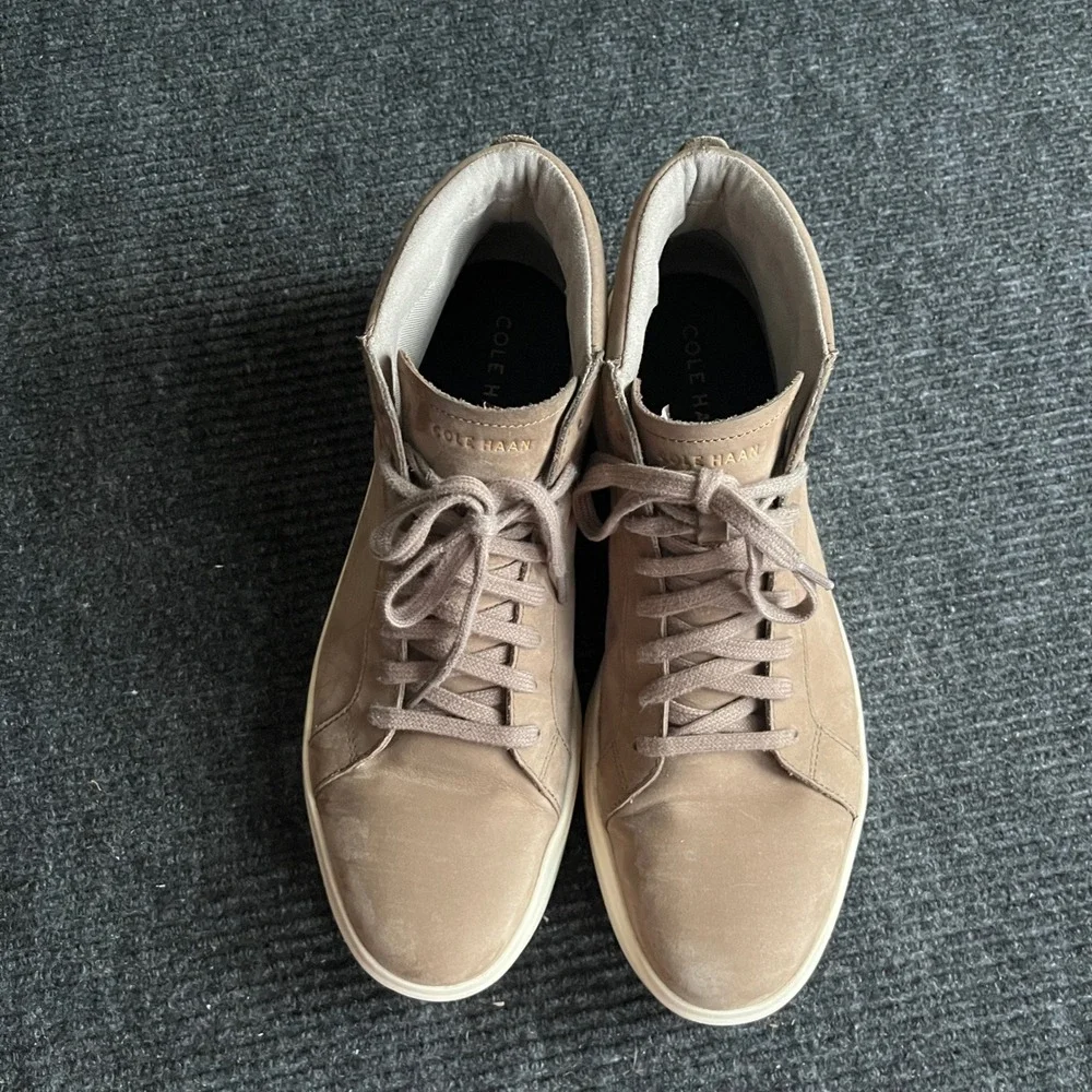 Cole Haan Grand Crosscourt Mid Sneaker Men 11.5 preppy Tan Nubuck C31864 Leather